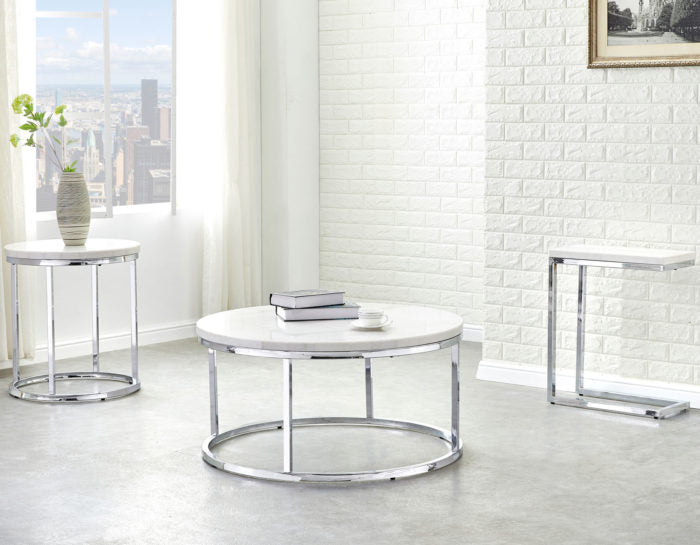 Echo 3-Piece Marble Top Set (Cocktail & 2 End Tables)