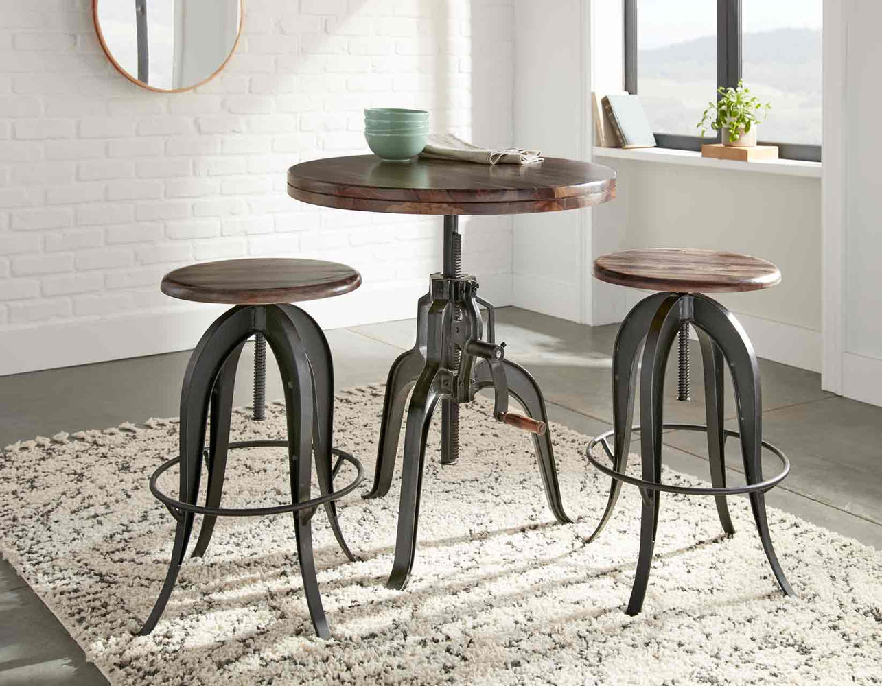 Sparrow 3 Piece Dining (Adjustable Height Table & 2 Adjustable Height Stools)