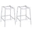 Jovani Acrylic Backless Bar Stools Clear and Chrome (Set of 2)