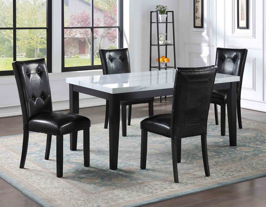 Sterling 5 Piece Faux-Marble Top Dining (Table & 4 Side Chairs)