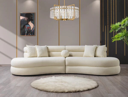 Larissa Ivory Boucle Curved Sectional