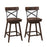 Set of 2 Wooden Swivel Bar Stools with Open X Back and Footrest