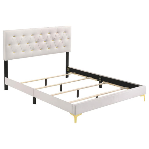 Kendall Tufted Upholstered Panel Bed White