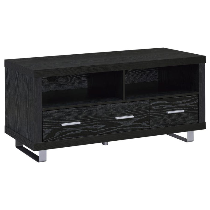 Alton 48″ 3-Drawer TV Console Black Oak