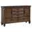 Franco 5-drawer Dresser with 2 Louvered Doors Burnished Oak