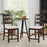 2 Piece Counter Height Bar Stool Set with Padded Seat and Rubber Wood Legs