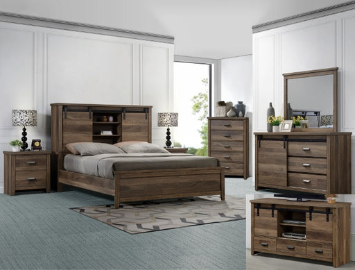 Calhoun Brown Bookcase Panel Bedroom Set