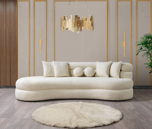 Larissa Ivory Boucle Chaise Lounge