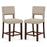 2 Piece Bar Chair Set with Hollowed Back and Rubber Wood Legs