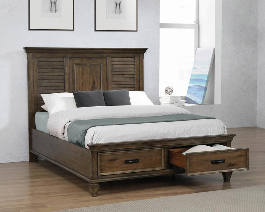 Franco 5-piece Storage Bedroom Set Burnished Oak