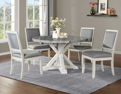 Canova Gray Marble Round Dining Set