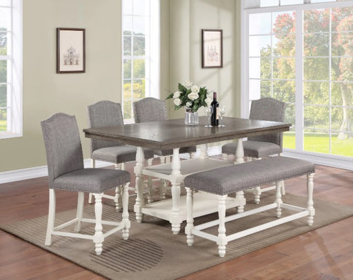 LANGLEY CHALK/GREY COUNTER HEIGHT SET 6 PC