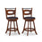 2 Pieces 24/29 inch Swivel Bar Stools with Curved Backrest and Seat Cushions