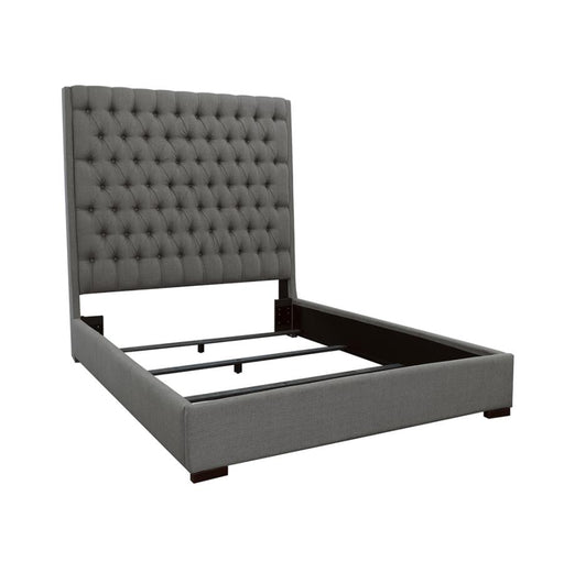 Camille Tall Tufted Bed Grey