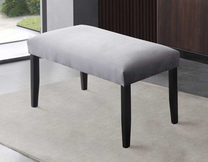 Napoli Dining Bench, Gray Velvet