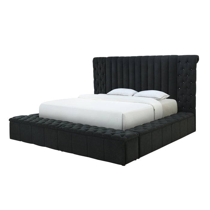 Danbury Charcoal Upholstered Storage Bed