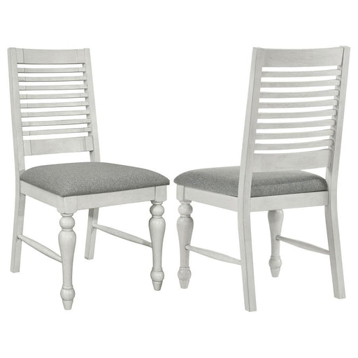 Aventine Ladder Back Dining Side Chair with Upholstered Seat Vintage Chalk and Grey (Set of 2)