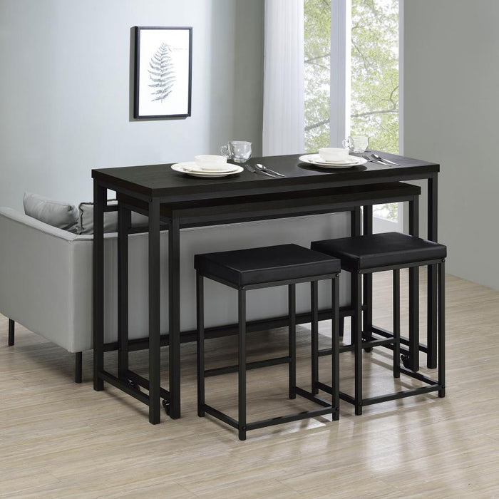 Hawes 4-piece Multipurpose Counter Height Table Set Black