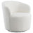 Joyce Upholstered Swivel Barrel Chair White