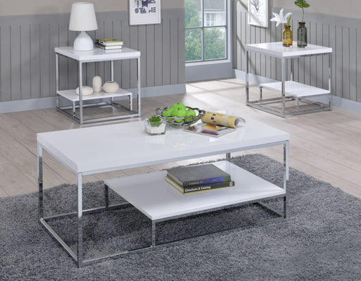 Lucia White 3-Piece Set (Cocktail & 2 End Tables)