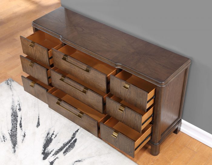 Milan 4-Piece Queen Bedroom Set (Queen Bed, Nightstand, Dresser/Mirror)