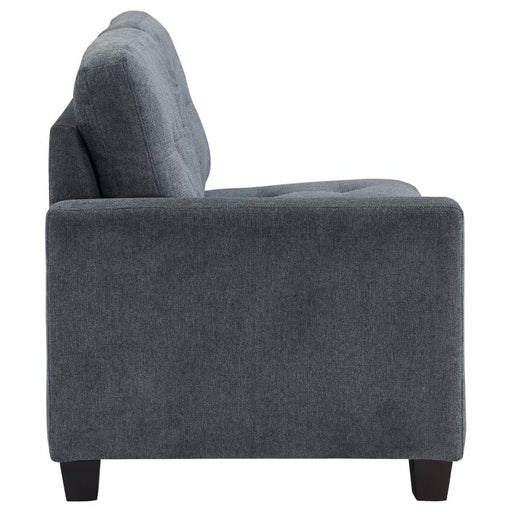 Georgina Upholstered LAF Chair Steel Grey