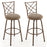 2 Pieces Swivel Plush Fabric Cushioned Bar Stool Set