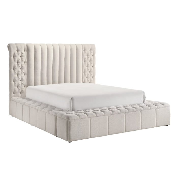 Danbury White Upholstered Storage Bed