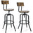 Industrial Adjustable Swivel Bar Stool with Arc-Shaped Backrest