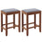 2 Pieces 25 Inch Upholstered Bar Stool Set with Solid Rubber Wood Frame and Footrest