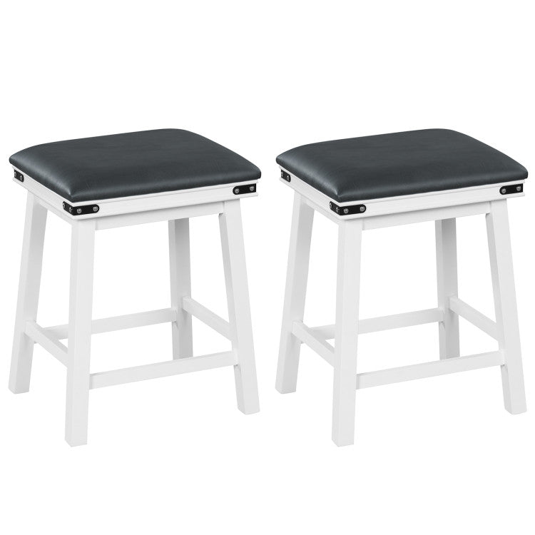 Set of 2 24/30 Inch Dining Bar Stool with Acacia Wood Frame