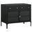 Sadler 2-Drawer Accent Cabinet With Glass Doors Black