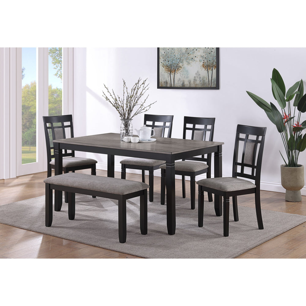 Paige Casual 6-Piece Dinette Set with Upholstered Dining Bench