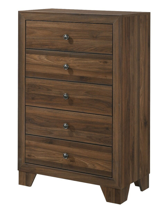 Millie 5 Drawer Brown Cherry Chest