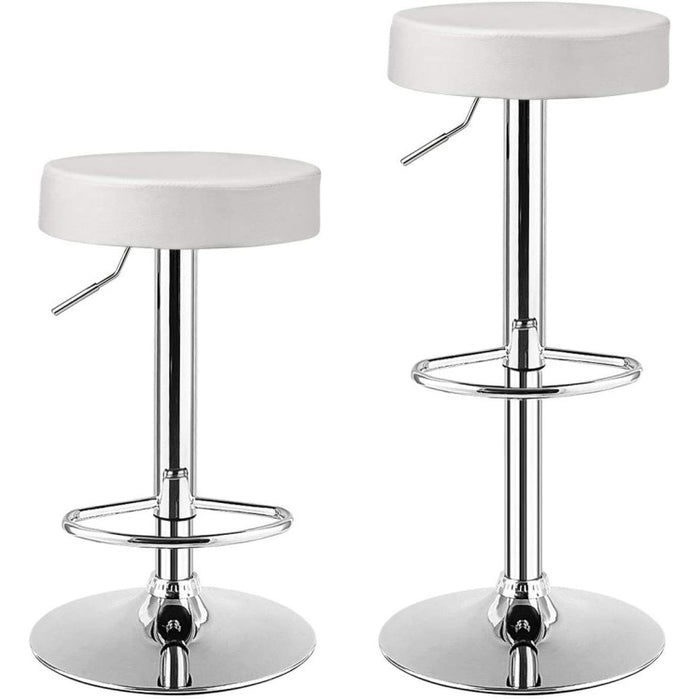 Set of 2 Adjustable Swivel Round Bar Stool  Pub Chairs