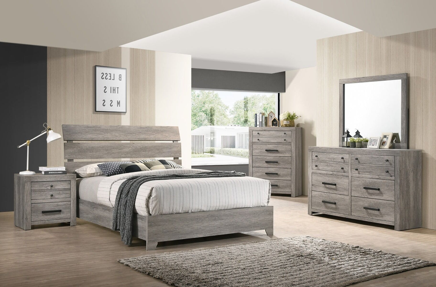 Tundra Platform Greyish Brown Bedroom Collection