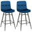 2 Pieces 29 Inch Velvet Bar Stools Set with Tufted Back and Footrests