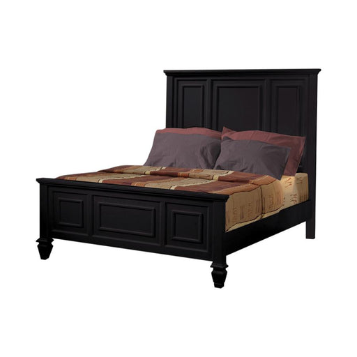 Sandy Beach Panel Bed with High Headboard Black