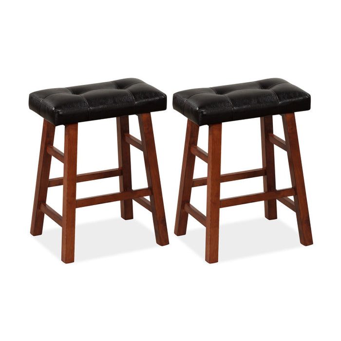 Set of 2 Modern Backless Bar Stools with Padded Cushion