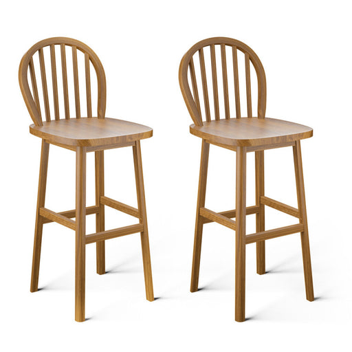 2 Pieces 30 Inch Height Wodden Bar Stools with Backrest