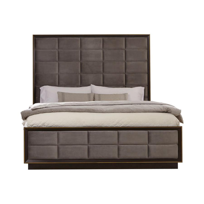 Durango Upholstered Bed Smoked Peppercorn and Grey