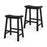 Set of 2 24 Inch Counter Height Stools with Solid Wood Legs