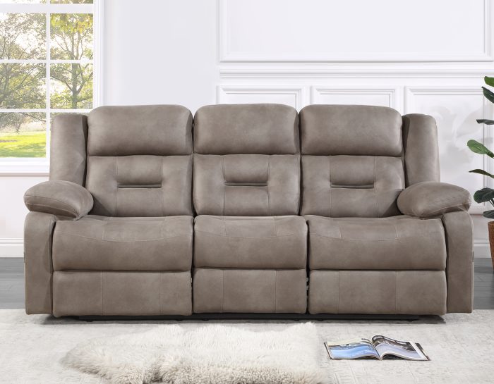 Abilene Manual Reclining Sofa with Drop-Down Console, Tan