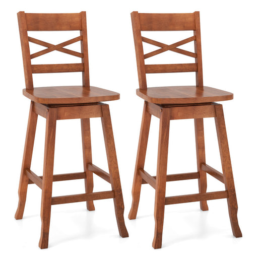 Swivel 24-Inch Counter Height Stool Set of 2 with Inclined Backrest