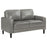 Ruth Upholstered Track Arm Faux Leather Loveseat Grey