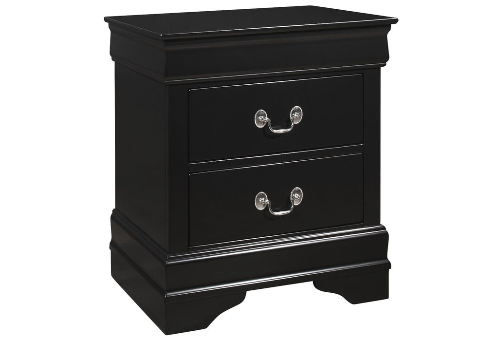 Louis Philip 2 Drawer Black Nightstand