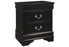 Louis Philip 2 Drawer Black Nightstand