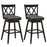 2 Pieces 29 Inch Swivel Counter Height Barstool Set with Rubber Wood Legs