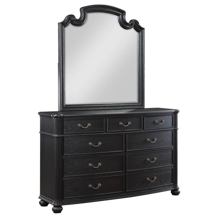 Celina 9-drawer Bedroom Dresser with Mirror Black