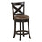 26/31 Inch Swivel Bar Stool with Curved Backrest PU Leather Seat and Footrest Brown